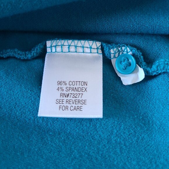 CROFT & BARROW WOMEN'S CLASSIC POLO SHORT SLEEVE SHIRT-SIZE 3X/ BLUE - Picture 7 of 10